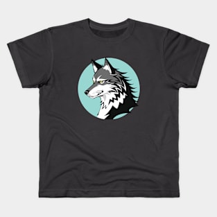 Wolf Tshirt, Wolf Shirt, Wolf Graphic Design, Gift for Her, Gift for Him, Animal Shirt, Grey Wolf, Art Graphic Kids T-Shirt